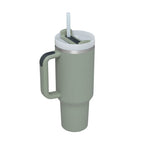 40oz Insulated Stainless Steel Tumbler with Handle & Straw — Hot 12Hr Cold 24Hr
