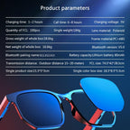 Bluetooth Sports Sunglasses — Open-Ear Wireless Audio 6-8Hr Waterproof Bluetooth 5.0