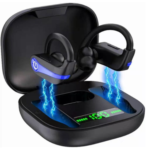 Wireless Bluetooth Headset with Subwoofer Bass — Single Ear Earpiece 10Hr Battery