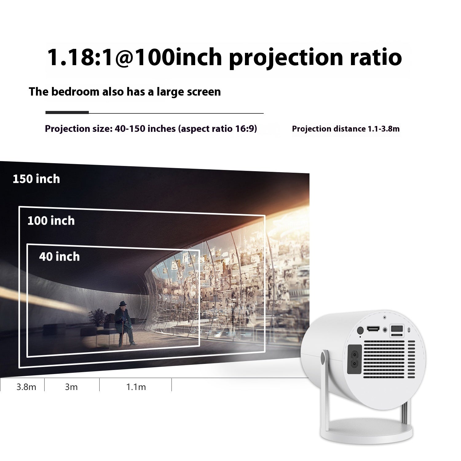 Magcubic HY300 Mini Projector — 720p WiFi Bluetooth 5.0 Auto Keystone 130-inch