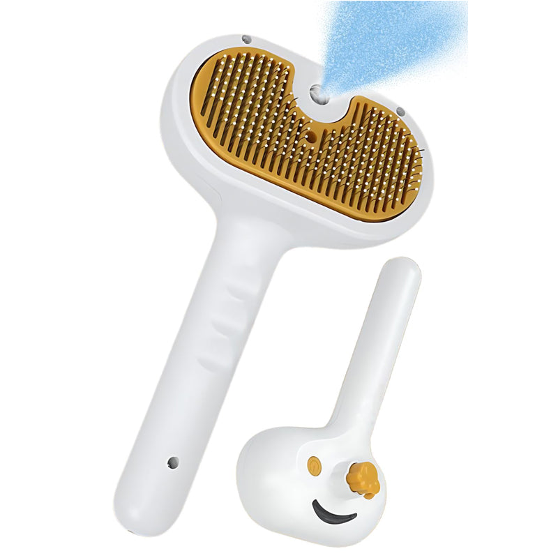 Steam Spray Pet Grooming Brush — Self-Cleaning Slicker for Cats & Dogs