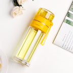Bouteille à thé en verre à double paroi avec infuseur — 400ml/450ml Borosilicate Anti-fuite