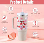 40oz Insulated Stainless Steel Tumbler with Handle & Straw — Hot 12Hr Cold 24Hr