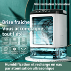 Ventilateur Refroidisseur de Bureau Double Vaporisation — USB 12W 3 Vitesses Glacière