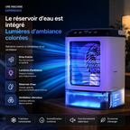 Ventilateur Refroidisseur de Bureau Double Vaporisation — USB 12W 3 Vitesses Glacière