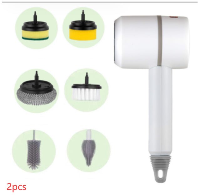 Electric Cleaning Brush Set — Rechargeable Multifunctional Scrubber 3 Brush Heads