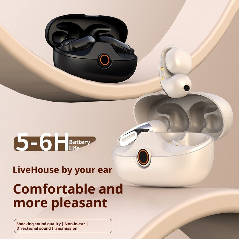 DX09 Clip-On Open-Ear Headphones — Waterproof Bone Conduction Sports Earphones
