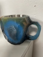 Mineral Crystal Effect Resin Coffee Mug 400ml — Decorative Handle Cup Gift